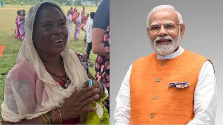 मोदी के प्रति देश के अलग-अलग हिस्सों में लोगों का गहरा प्रेम देखने को मिलता है, प्रधानमंत्री खुश हुई आदिवासी महिला