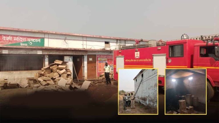 देशी-अंग्रेजी शराब दुकानों में असामाजिक तत्वों ने पेट्रोल छिड़ककर लगाई आग