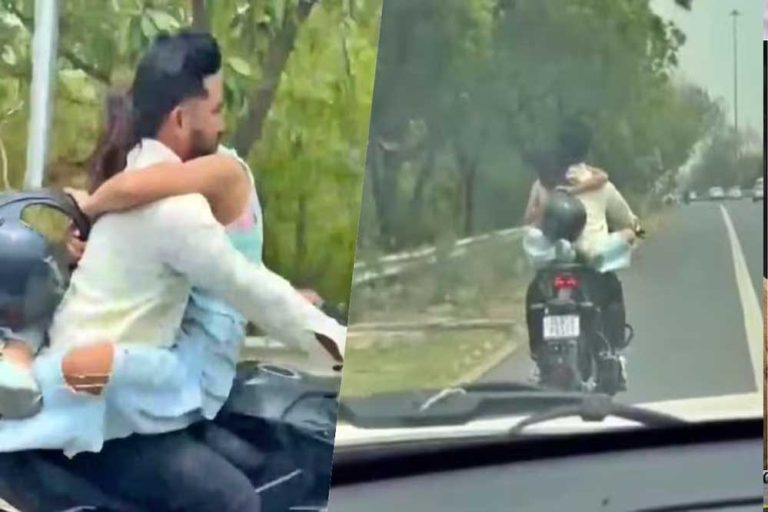 लड़की को गोद में बैठाकर एक्सप्रेस-वे पर बाइक दौड़ाई,  पुलिस ने 53 हजार का चालान काटा, लोग बोले- इतने में तो थाइलैंड घूम आते