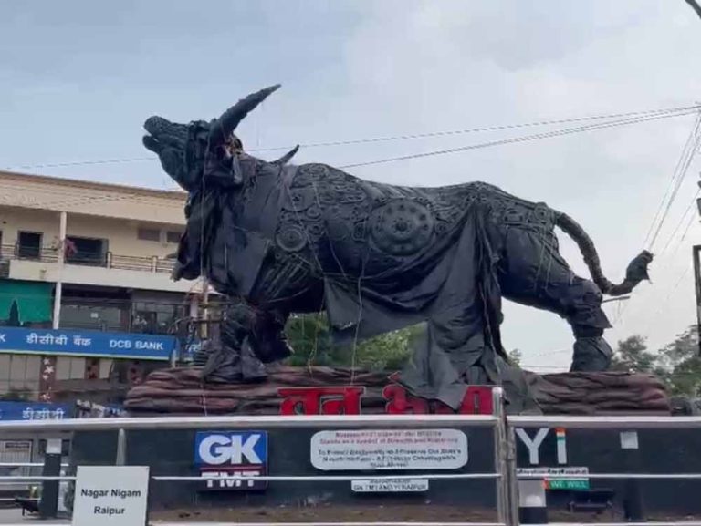 चार महीने से अनावरण का इंतज़ार में राजकीय पशु वन भैंसा की प्रतिमा, मंत्री अकबर बोले – सिस्टम का उदासीन रवैय्या