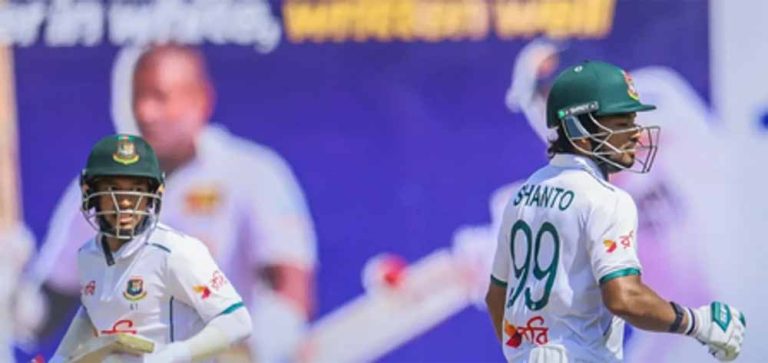 श्रीलंका के खिलाफ गॉले में जारी पहले टेस्ट की पहली पारी में बांग्लादेश 495 रन पर सिमट गई, तिकड़ी का जलवा