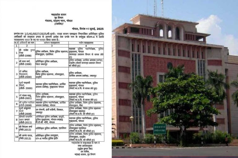 मध्य प्रदेश में लोकायुक्त और ईओडब्ल्यू में पदस्थ अधिकारियों का तबादला किया गया