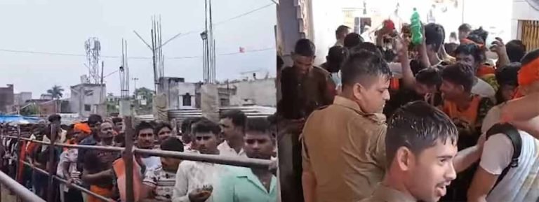 गोकर्णनाथ मंदिर में उमड़ी भीड़, धक्का-मुक्की में तीन घायल, द्वार किए गए बंद