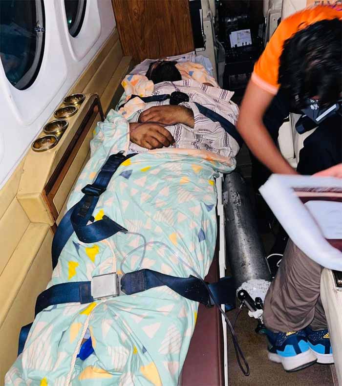 सिंगरौली निवासी युवक को सफलतापूर्वक जबलपुर से इंदौर किया एयर-लिफ्ट