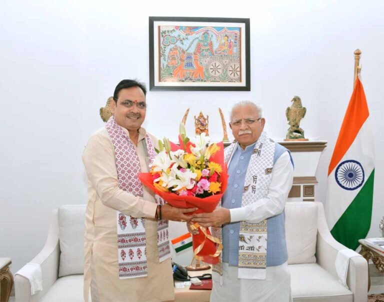 मुख्यमंत्री भजनलाल शर्मा और केंद्रीय मंत्री मनोहर लाल खट्टर की मुलाकात, ग्रीन एनर्जी कोरिडोर पर मंथन