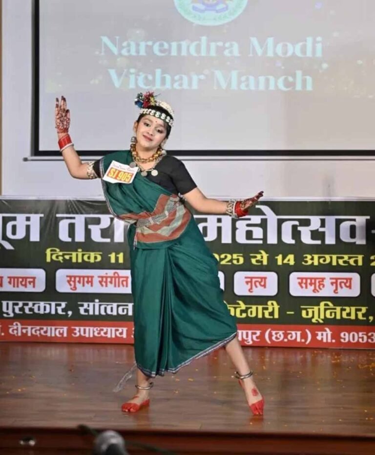 झूम तराना महोत्सव: नन्हीं आशिका की चमक, छत्तीसगढ़ी लोकनृत्य में मिली प्रथम उपाधि