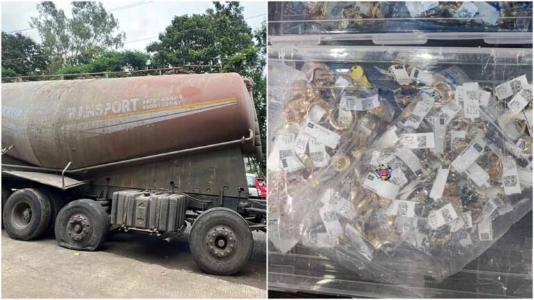 तस्करी का भंडाफोड़ : कार में करोड़ों के जेवर, ट्रक में भारी मात्रा में अंग्रेजी शराब