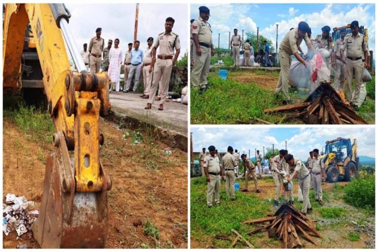 नशे पर सख्त कार्रवाई: पुलिस ने जब्त माल किया नष्ट, एसपी रहे मौजूद