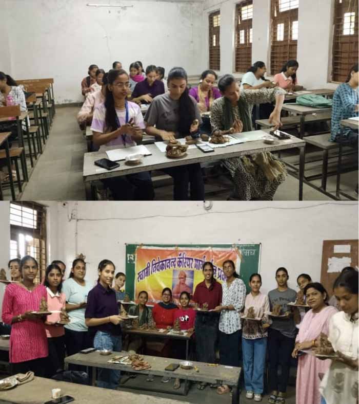 गणेश प्रतिमा निर्माण प्रशिक्षण: कार्यशाला के आज तीसरे दिन नागरिकों ने उत्साह से भाग लिया