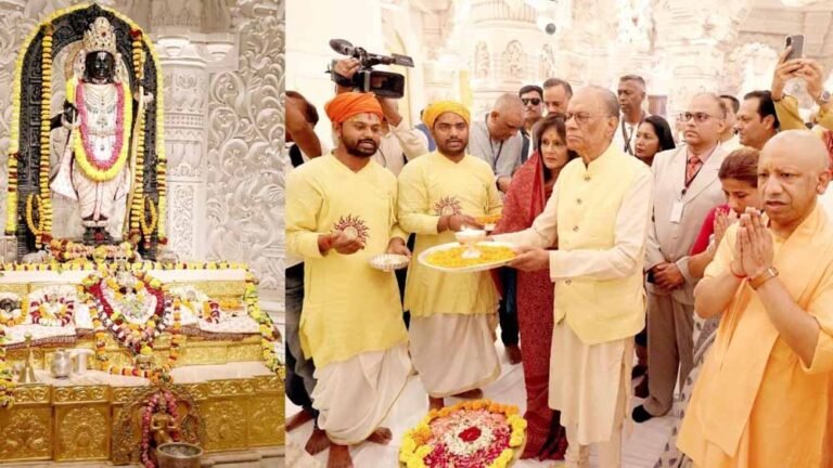 राम मंदिर में मॉरीशस पीएम ने किए दर्शन-पूजन, CM योगी ने दिखाई गर्मजोशी
