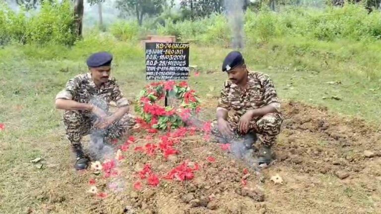 CRPF के वीर K-9 ‘EGO’ को अंतिम विदाई, बहादुरी से बचाई थीं साथियों की जान