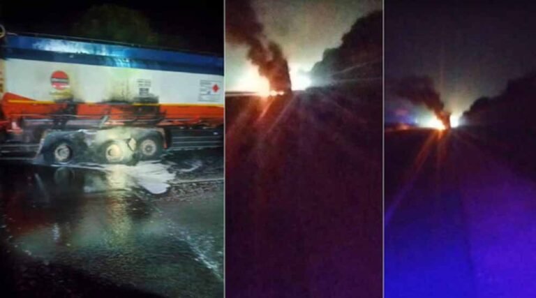 बेंजीन टैंकर में आग लगी, जयपुर-अजमेर हाईवे पर हादसा टला; चालक और SHO की सूझबूझ ने बचाई जानें