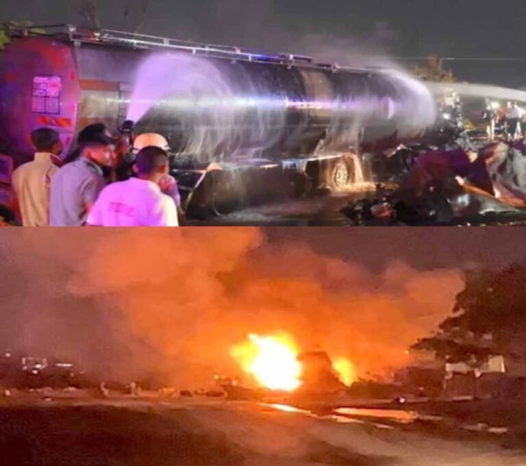 हाईवे पर खौफनाक मंजर : सिलेंडर से भरे ट्रक में केमिकल टैंकर की टक्कर, धमाकों से दहला इलाका