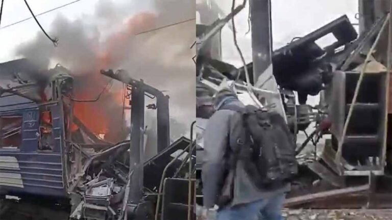 यूक्रेन पर बड़ा हमला: रूस ने दो ट्रेनों को निशाना बनाया, लोग घायल