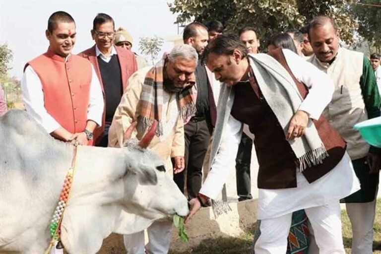 उप मुख्यमंत्री शुक्ल ने बसामन मामा गौवंश वन विहार में ऋषि कुलम का किया भूमिपूजन