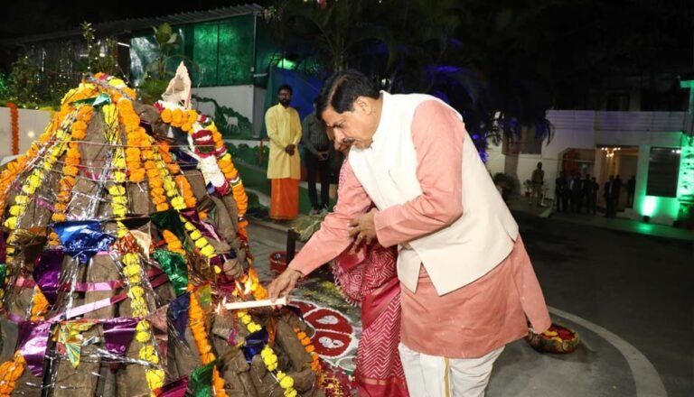 होलिका दहन में मुख्यमंत्री निवास पर गौ-काष्ठ का विशेष उपयोग