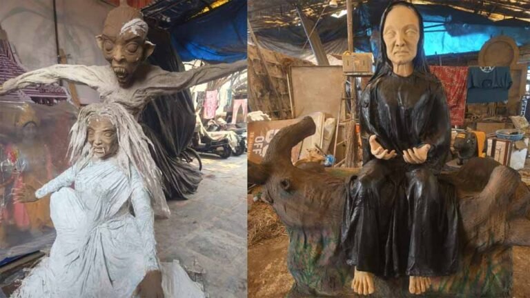 रायपुर में ‘मुंज्या’ थीम की होलिका बनी आकर्षण