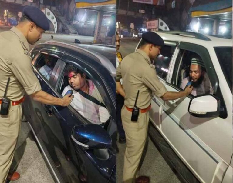 पुलिस ने चेकिंग अभियान चलाकर नशे में वाहन चलाते 130 ड्राइवर पकड़े
