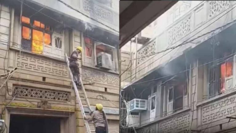 घर में आग से फटे सिलेंडर व एसी कंप्रेसर से महिला की मौत