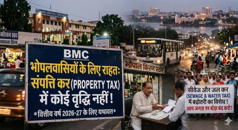 राहत या नया बोझ? भोपाल में प्रॉपर्टी टैक्स स्थिर, सीवेज और जल कर बढ़ने के संकेत
