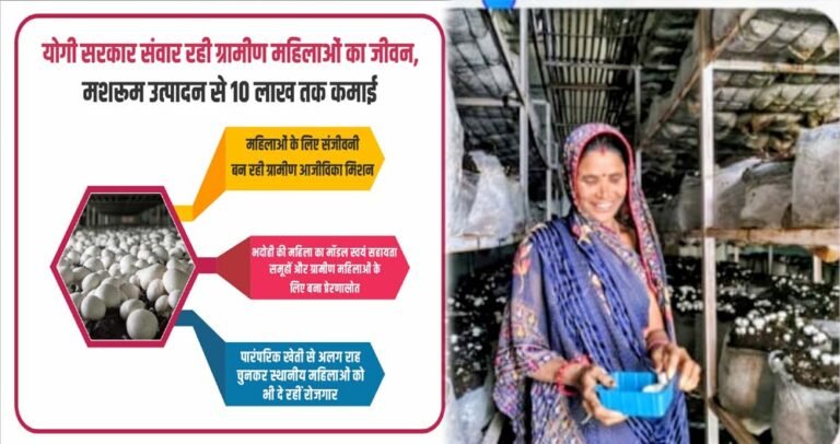 मशरूम उत्पादन से ग्रामीण महिलाओं को मिल रही 10 लाख तक कमाई, योगी सरकार की पहल
