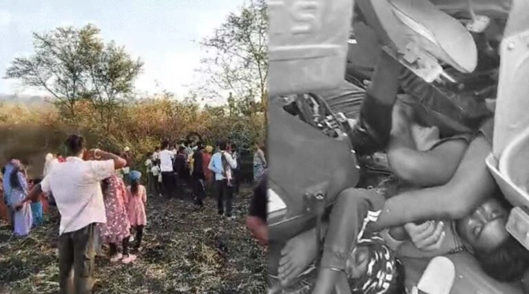 गड्ढे में पलटने से 4 दोस्तों की मौत, अनूपपुर में ट्रैक्टर पलटने से शव जेसीबी से निकाले गए