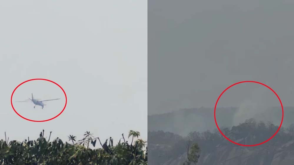 छत्तीसगढ़ में हुआ प्लेन क्रैश, पहाड़ी से टकराने के बाद आग की लपटें, पायलट-को-पायलट की मौत की आशंका