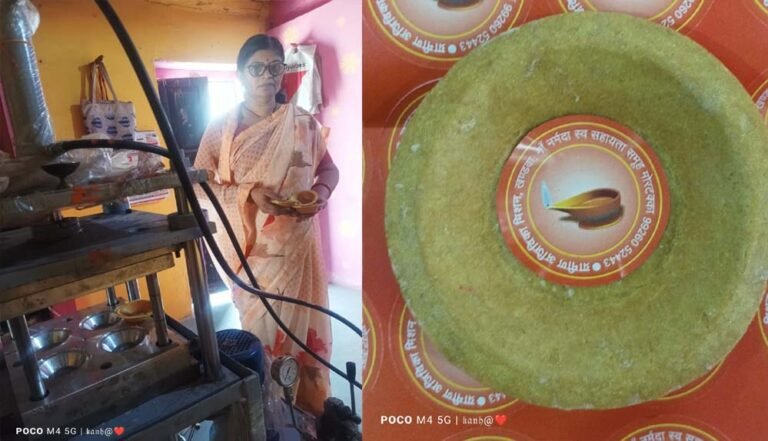 मां नर्मदा को प्रदूषणमुक्त रखने के संकल्प के साथ आटे के दीपक का व्यवसाय शुरू किया