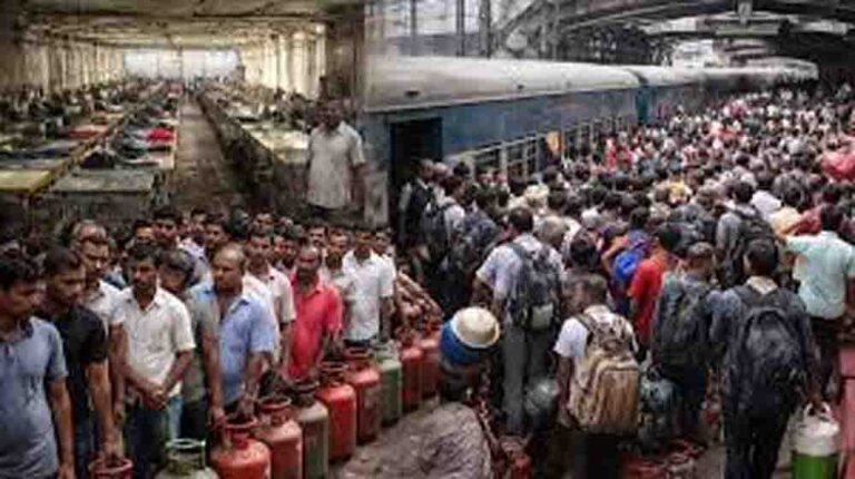 महंगे और अनुपलब्ध गैस सिलेंडर ने बढ़ाई मुश्किलें, उधना स्टेशन पर उमड़ी भीड़