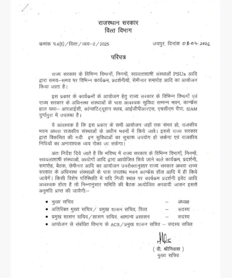 प्राइवेट वेन्यू पर सरकारी इवेंट्स पर लगी रोक, फालतू खर्च कम करने के लिए मुख्य सचिव ने जारी किए निर्देश