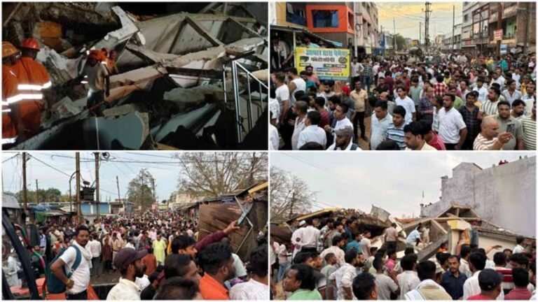 भवन हादसा अनूपपुर: दो मृत, कई फंसे, घायल को तुरंत अस्पताल भेजा गया