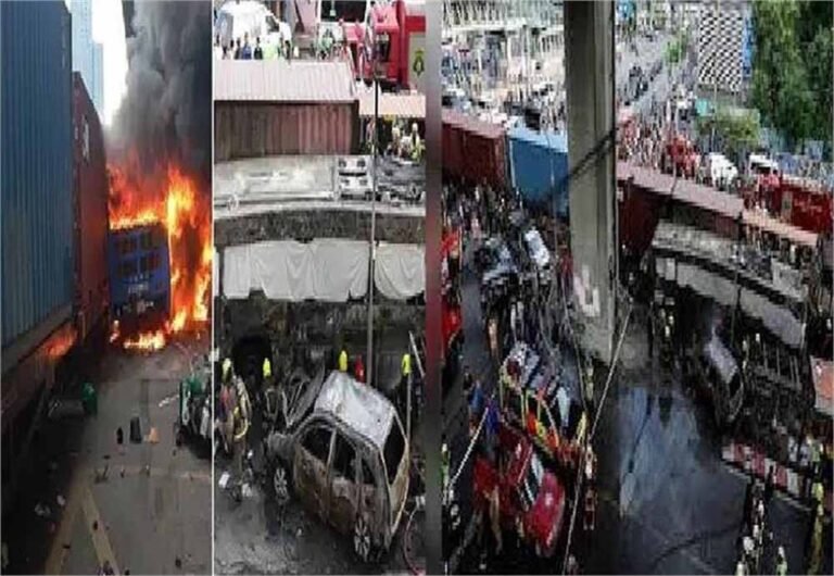 रेल फाटक पर खड़ी बस बनी आग का गोला, मालगाड़ी की टक्कर से 20 से ज्यादा घायल