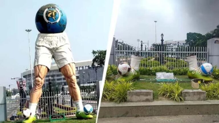 बंगाल में सियासी तकरार तेज, ममता बनर्जी की डिजाइन की गई फुटबॉल मूर्ति हटाए जाने पर बवाल