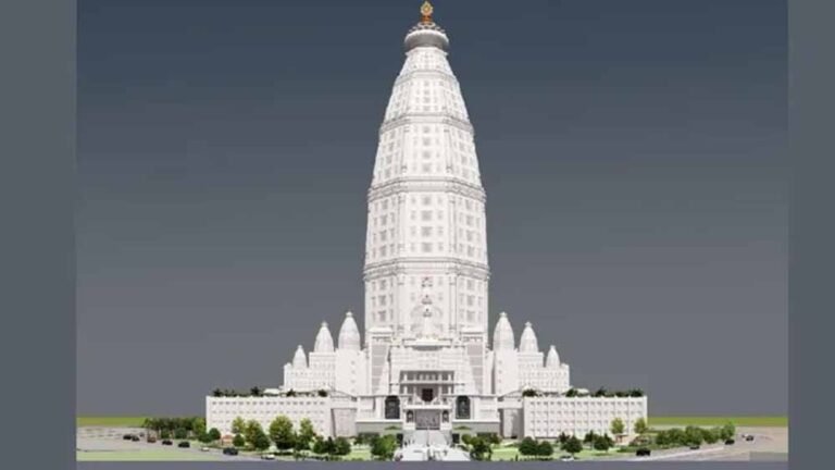 वृंदावन चंद्रोदय मंदिर: कुतुब मीनार से तीन गुना ऊंचे मंदिर का निर्माण कार्य अंतिम चरण में