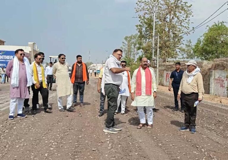 उप मुख्यमंत्री अरुण साव ने निर्माणाधीन सड़क का किया निरीक्षण