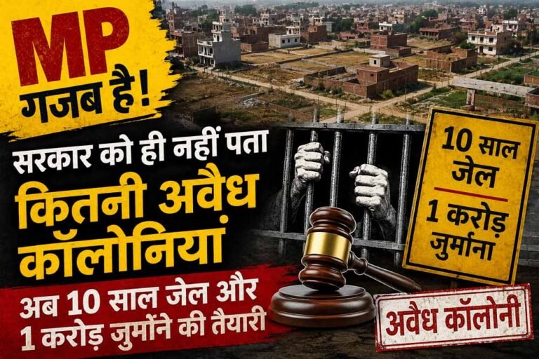 अवैध कॉलोनियों पर सख्ती की तैयारी, मध्यप्रदेश में 10 साल की सजा और भारी जुर्माने का प्रस्ताव