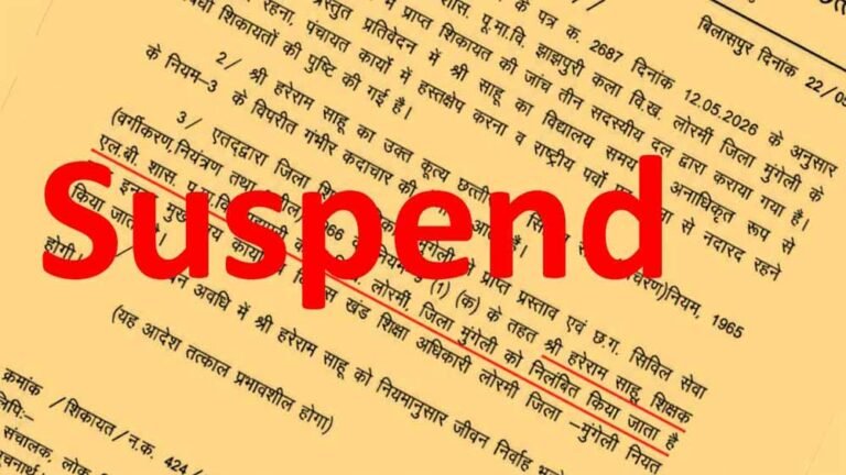 ध्वजारोहण कार्यक्रम में अनुपस्थित शिक्षक पर गिरी गाज, तत्काल प्रभाव से सस्पेंड