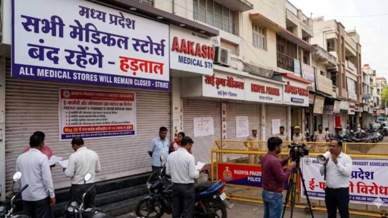 दवा विक्रेताओं की हड़ताल का असर, 20 मई को MP में नहीं मिलेंगी दवाएं, निजी मेडिकल स्टोर्स बंद रहेंगे
