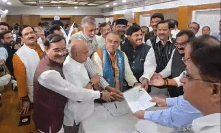राज्यसभा चुनाव में BJP का शक्ति प्रदर्शन, तरुण चुघ-रजनीश अग्रवाल ने दाखिल किए नामांकन पत्र