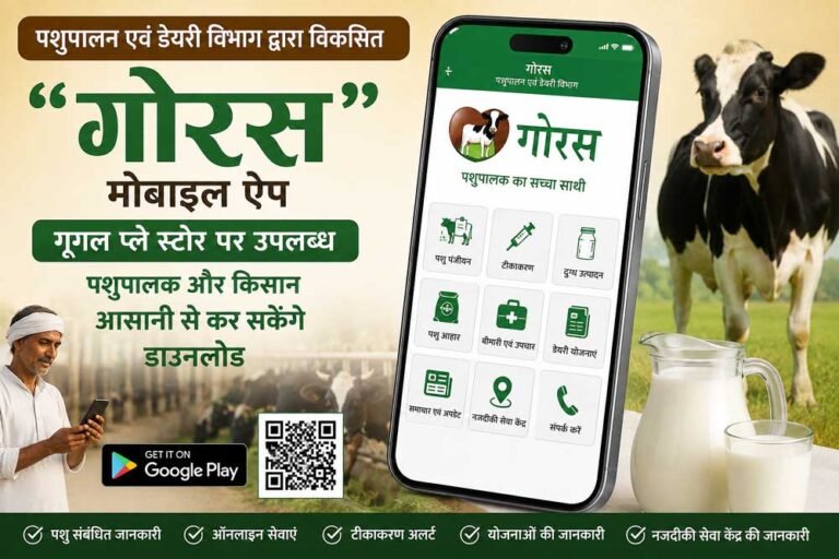 पशुपालन एवं डेयरी विभाग द्वारा विकसित “गोरस” मोबाइल ऐप गूगल प्ले स्टोर पर उपलब्ध, पशुपालक और किसान आसानी से कर सकेंगे डाउनलोड