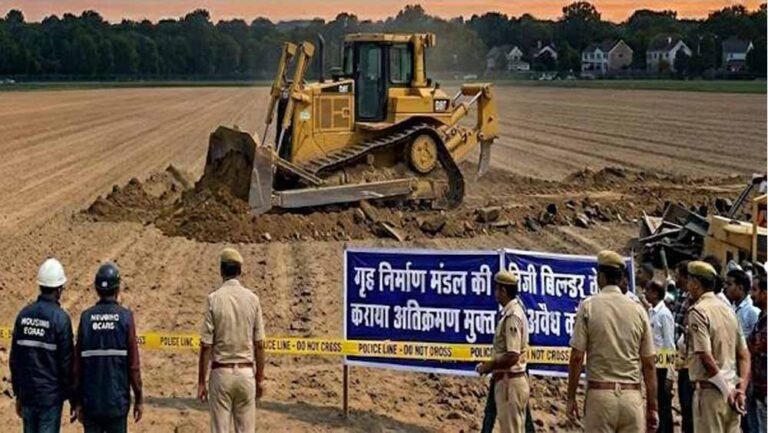 गृह निर्माण मंडल का सख्त एक्शन, निजी बिल्डर से छुड़ाई करोड़ों की सरकारी जमीन