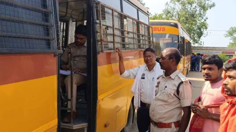51 स्कूल बसों की जांच, 5 नियमों का उल्लंघन करती मिलीं; कार्रवाई कर काटे चालान