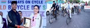 टीटी नगर स्टेडियम से गूंजा फिट इंडिया का संदेश मंत्री  सारंग ने किया साइकिल रैली का शुभारंभ