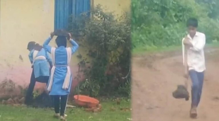 एक पेड़ माँ के नाम के लिए नाला पार कर रहे थे नौनिहाल