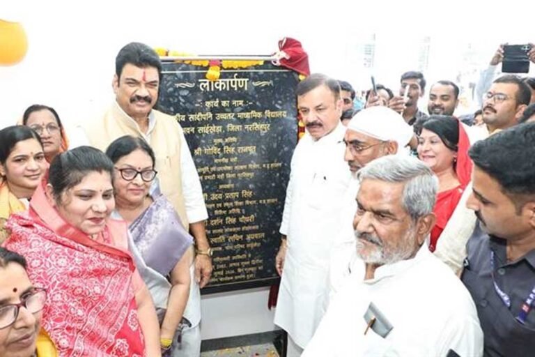 शासकीय सांदीपनि उच्चतर माध्यमिक विद्यालय साईखेड़ा के नवीन भवन का स्कूल शिक्षा मंत्री  उदय प्रताप सिंह ने किया लोकार्पण
