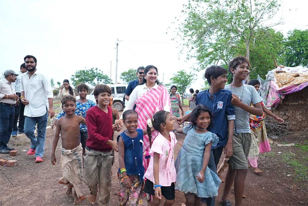 Children from the snake charmer community played ‘Snakes and Ladders’ based on child rights