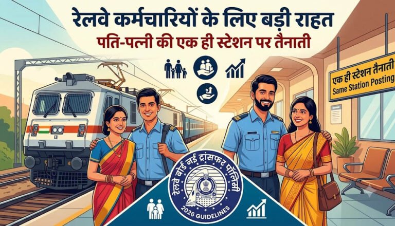 रेलवे कर्मचारियों के लिए बड़ी राहत! पति-पत्नी की एक जगह हो सकेगी पोस्टिंग, अधीनस्थ होने पर रोक