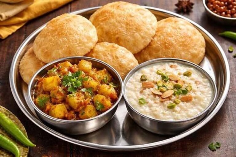 संडे लंच में बनाएं सूजी की फूली-फूली पूड़ियां और चटपटे मठ्ठे वाले आलू