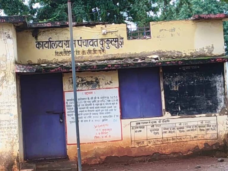 पंचायत भवन की छत गिरते ही मचा हड़कंप, सरकारी दस्तावेज मलबे में दबे; सरपंच-सचिव सुरक्षित