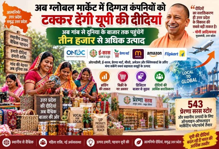 गांव से ग्लोबल बाजार तक यूपी की दीदियों की उड़ान, 3 हजार से अधिक उत्पादों को मिलेगा नया बाजार